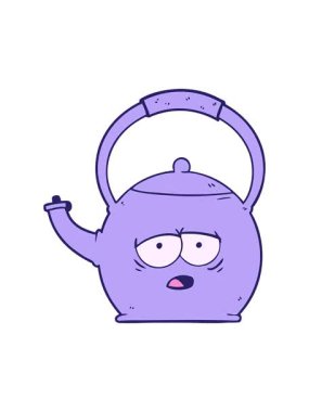 Kettle çizgi filminin dönen hareket animasyonu