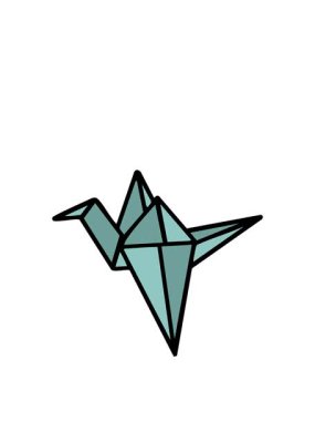 Japon yapımı katlanmış kanatlı vinç animasyonunu genişletiyorum.