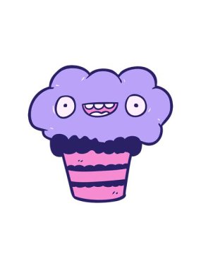 Çizgi film kek tasarımının hareketli animasyonu