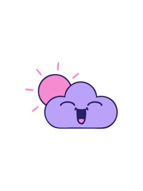 Bir fırtına bulutu ve güneş karikatürünün satış animasyonu