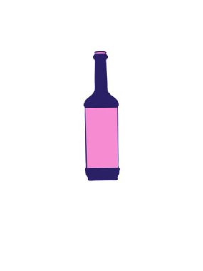 Bir çizgi film şarap şişesinin yükselişi ve yüzüşü