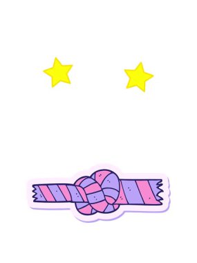 dönen yıldızların çizgi filmlerdeki düğümlenmiş halatın yapıştırması.