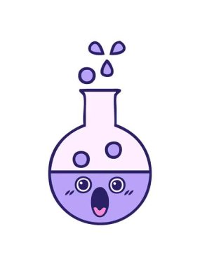 Bir test tüpünün tatlı çizgi filminin titreşimli animasyonu