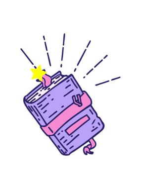 Parıldayan yıldızlar geleneksel dövme stili eski defter animasyonunu etkiler