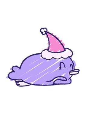 Titreyen hareketli Noel animasyonu karalanmış penguen