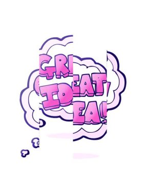 Serbest ve çizilmiş düşünce baloncuğu çizgi filmi Büyük Fikir Sembolü 'nün bölünen hareket animasyonu