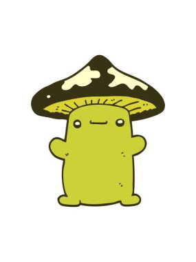 Çizgi film mantarı çiziminin renk animasyonu değişiyor