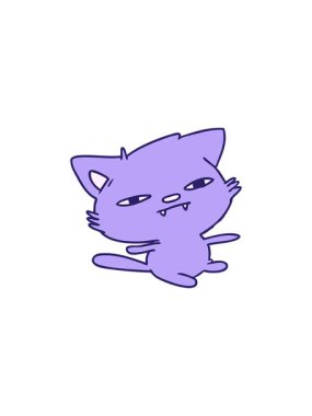 Şirin kawaii kedisinin serbest piyasa animasyonu.