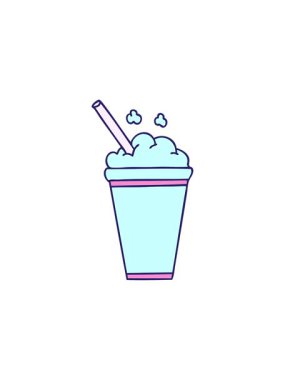 Yıldız patlaması etkisi, el çizimi, tuhaf çizgi film buzlu içeceği.