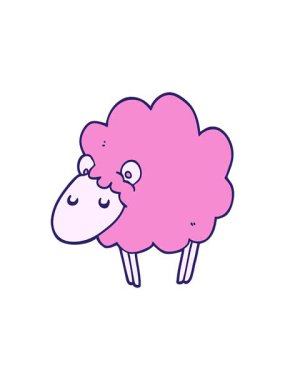 Çizgi film koyun tasarımının dikkat çekici animasyonu