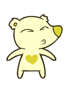 Çizgi film ıslık çalan ayının renk animasyonu değişiyor