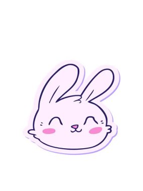 Çizgi film tavşan suratının hareketli hareketli çıkartması