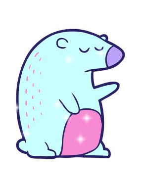 Çizgi film ayısının ışıltı etkisi