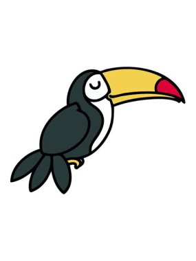 Brezilya Tukan kültürel hayvan ikonunun titreşimli hareket animasyonu