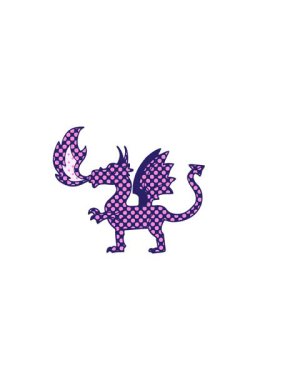 Çizgi roman tarzı kırmızı ejderhanın yatay titreşimli animasyonu