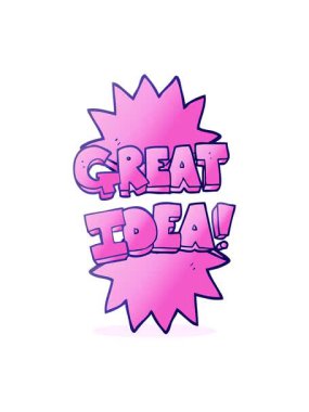 Serbest çizim çiziminin titreşimli animasyonu harika bir fikir sembolü.