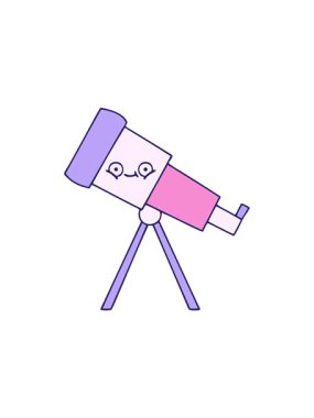 Teleskop karikatürü satışı flaş animasyonu.