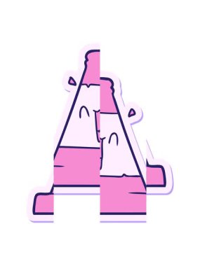 Çizgi film trafik konisi çıkartmasının bölünmüş hareket animasyonu