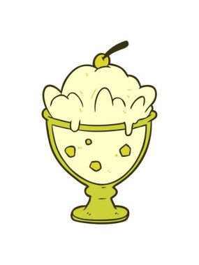 Değişen renkli çizgi film animasyonu lezzetli tatlı