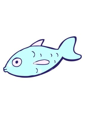 Çizgi film balık çiziminin ışıltı etkisi