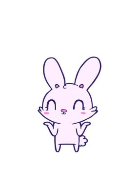 sevimli tavşan tasarımının hareketli animasyonu