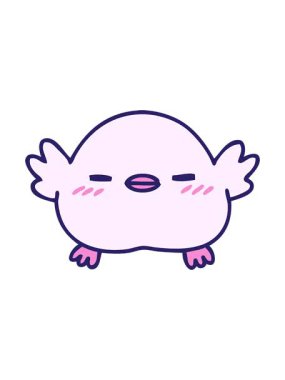 Tatlı çizgi film kuşunun dönen hareketli animasyonu