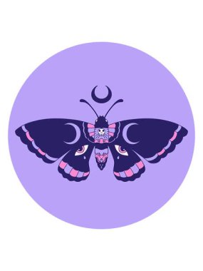 Dövme stili güve görüntüsünün hareketli animasyonu