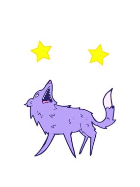 dönen yıldızların çizgi film animasyonu kopan kurt.