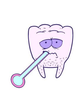 Sağlıksız dişler çizgi filminde dönen hareketli animasyon