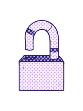 Çizgi film asma kilidinin efekt canlandırmasını göster