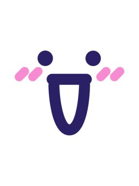 Çılgın mutlu yüz simgesinin titreyen hareketi.