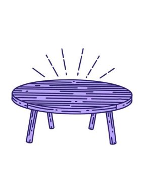 Geleneksel dövme stili ahşap masanın titreşimli animasyonu