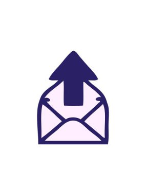 Bir e-posta işaretinin sevimli çizgi filminin hareketli animasyonu