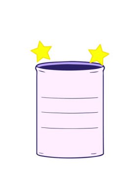 dönen yıldızlar karikatür petrol varilinin animasyonu