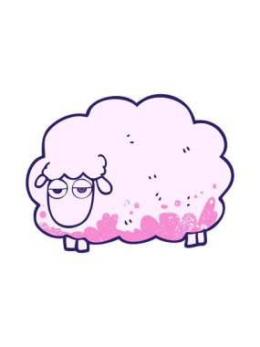 Parlak ışık efekti el yazması çizgi film desenli çamurlu kış koyunlarının animasyonu