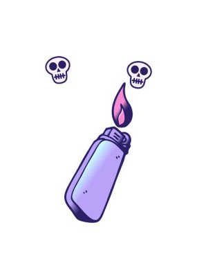 karikatür karalama çakmağının kafatası animasyonu