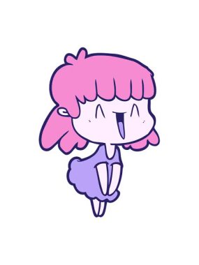 neon renkli bir kadının çizgi film tasarımının titreşimli hareketi