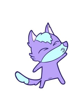 Çizgi film kurdu somurtmasının hareketli animasyonu