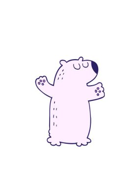 Yanıp sönen radyal çizgiler kutup ayısı çizgi film elementinin animasyonu