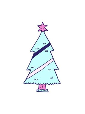 Sevimli Noel ağacının titreşimli hareketli animasyonu