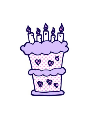 Çizgi roman tarzı doğum günü pastasının neon ışık efekti animasyonu