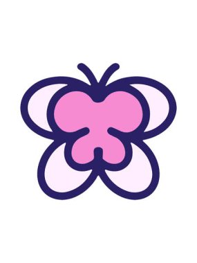 Basit ve sevimli kelebek çiziminin hareketli animasyonu