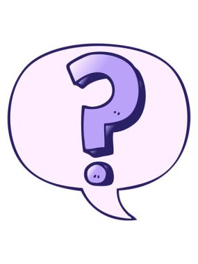 shine light effect animation of cartoon question mark with speech bubble in smooth gradient style