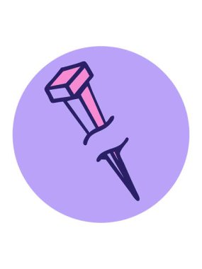 pressure popping animation of cartoon iron nail