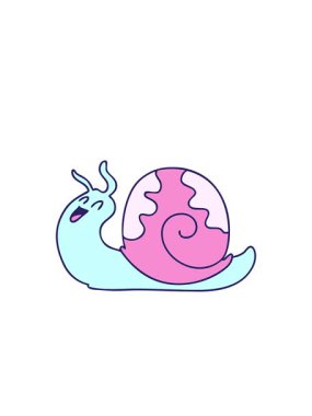 Garip çizgi film salyangozunun yanıp sönen radyal çizgileri.