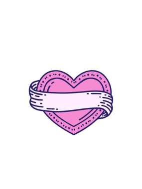 Yanıp sönen radyal çizgiler. Neon geleneksel kalp ve bayrak şeklinde dövme animasyonu.