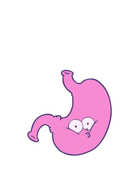 Karikatür şişmiş midenin yükselişi ve yüzdürülmesi