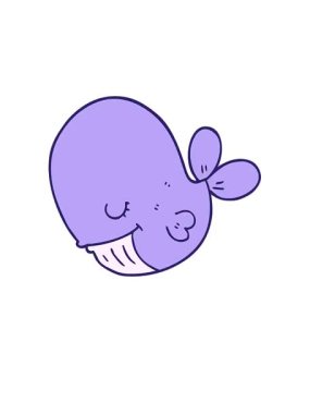 Uyanın ve karikatür animasyonunu yüzdürün tatlı balina çizimleri