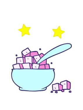 dönen yıldızlar çizgi film şeker kasesinin animasyonu