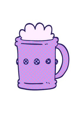 çizgi roman tarzı bira tankardının animasyonunu bob ve duraklat